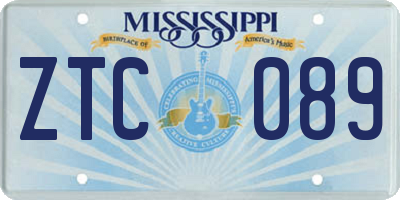 MS license plate ZTC089