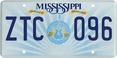 MS license plate ZTC096