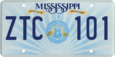 MS license plate ZTC101