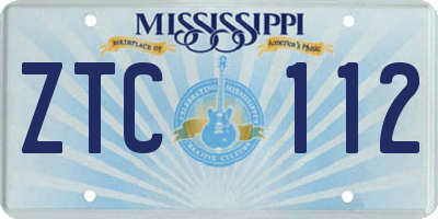 MS license plate ZTC112