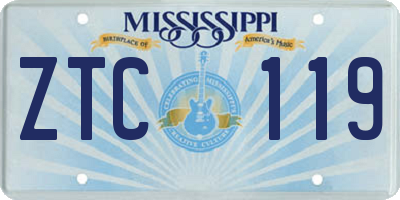MS license plate ZTC119