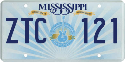 MS license plate ZTC121