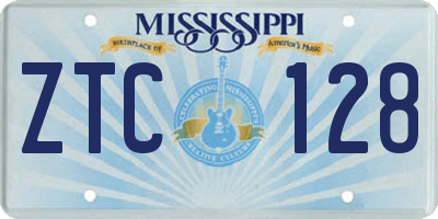 MS license plate ZTC128