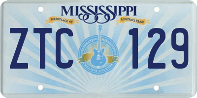MS license plate ZTC129