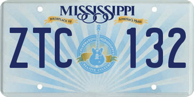 MS license plate ZTC132