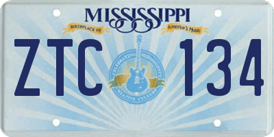 MS license plate ZTC134