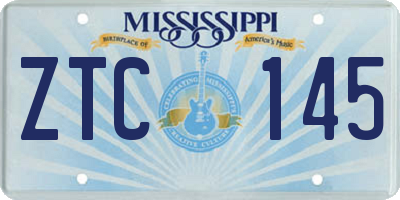 MS license plate ZTC145