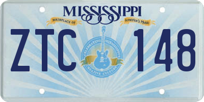 MS license plate ZTC148