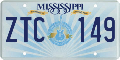 MS license plate ZTC149