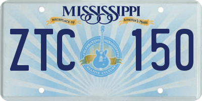 MS license plate ZTC150