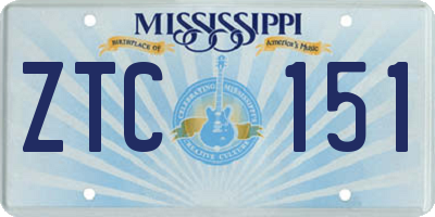 MS license plate ZTC151