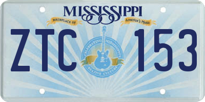 MS license plate ZTC153