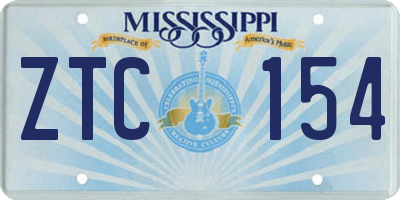 MS license plate ZTC154