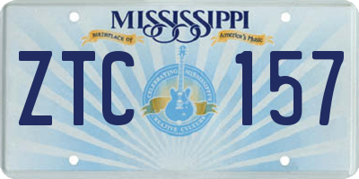 MS license plate ZTC157