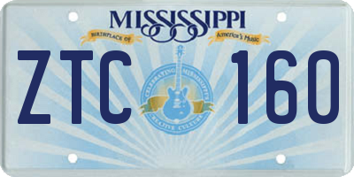 MS license plate ZTC160