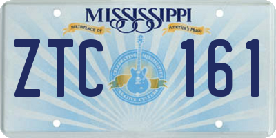 MS license plate ZTC161