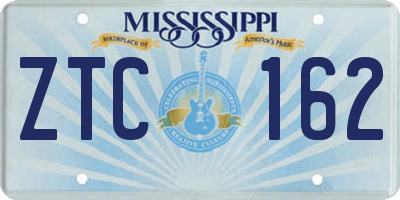 MS license plate ZTC162