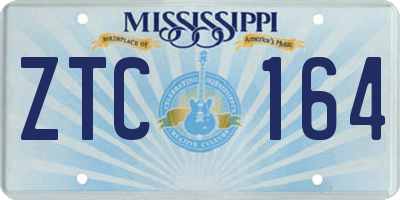 MS license plate ZTC164