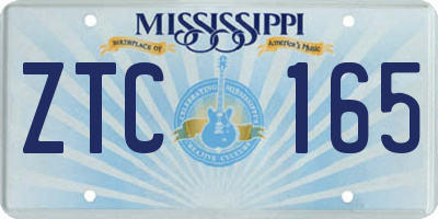 MS license plate ZTC165