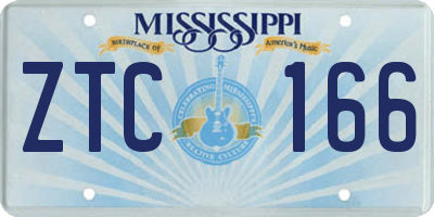 MS license plate ZTC166