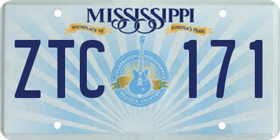 MS license plate ZTC171