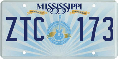 MS license plate ZTC173