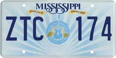MS license plate ZTC174