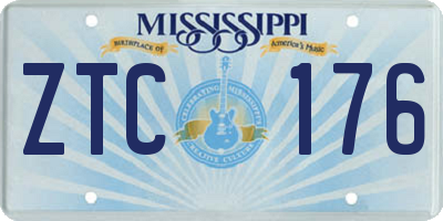 MS license plate ZTC176