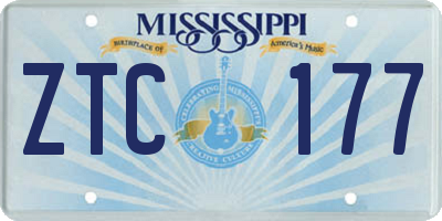 MS license plate ZTC177