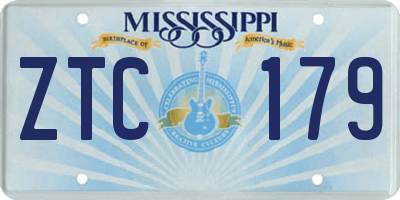 MS license plate ZTC179