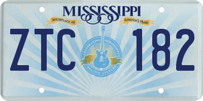 MS license plate ZTC182
