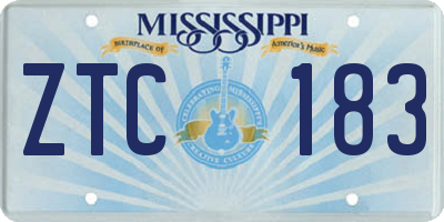 MS license plate ZTC183