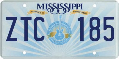 MS license plate ZTC185