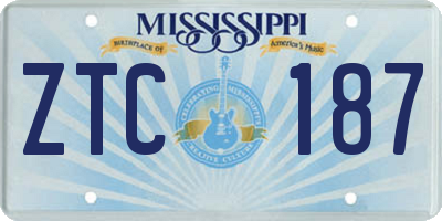 MS license plate ZTC187
