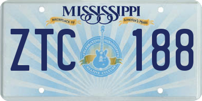 MS license plate ZTC188