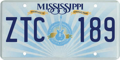 MS license plate ZTC189