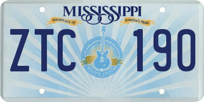 MS license plate ZTC190