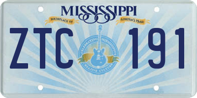 MS license plate ZTC191