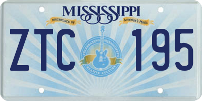 MS license plate ZTC195