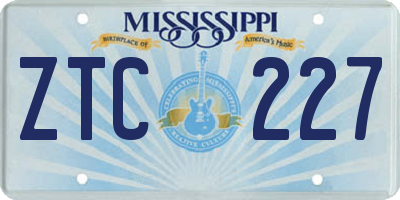 MS license plate ZTC227