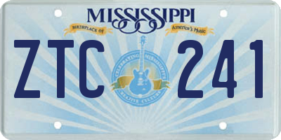 MS license plate ZTC241