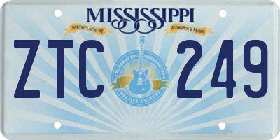 MS license plate ZTC249