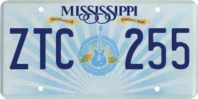 MS license plate ZTC255
