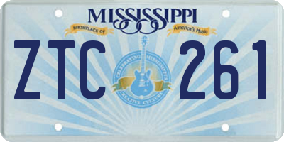 MS license plate ZTC261