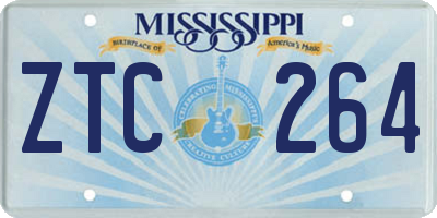 MS license plate ZTC264