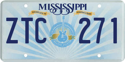 MS license plate ZTC271