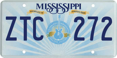 MS license plate ZTC272