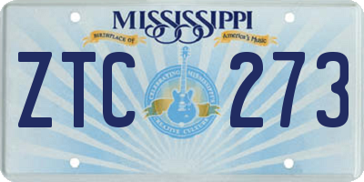 MS license plate ZTC273