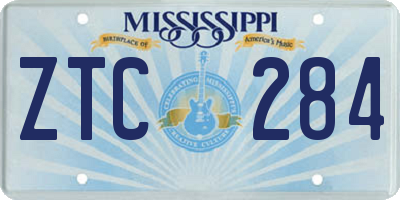 MS license plate ZTC284