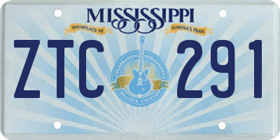 MS license plate ZTC291